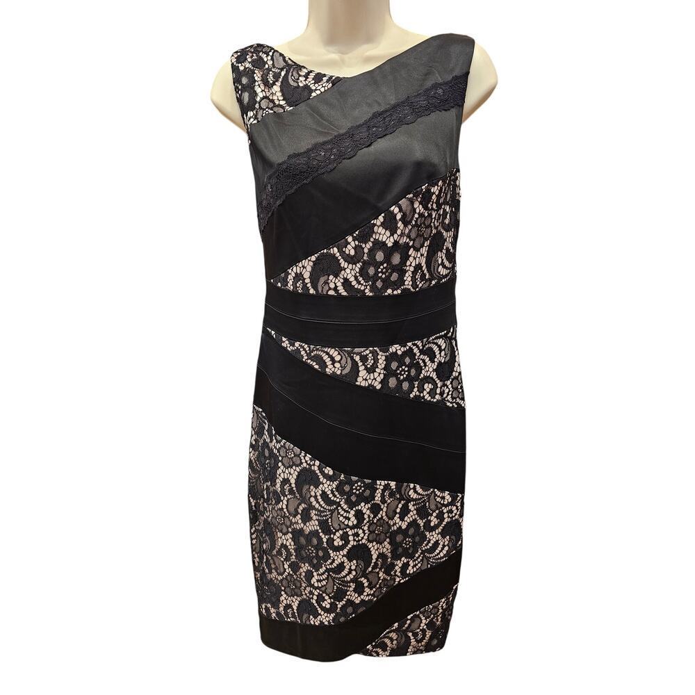JAX sz 8 formal form fitting mixed media lined cocktail sexy coquette dress EUC - Picture 2 of 11
